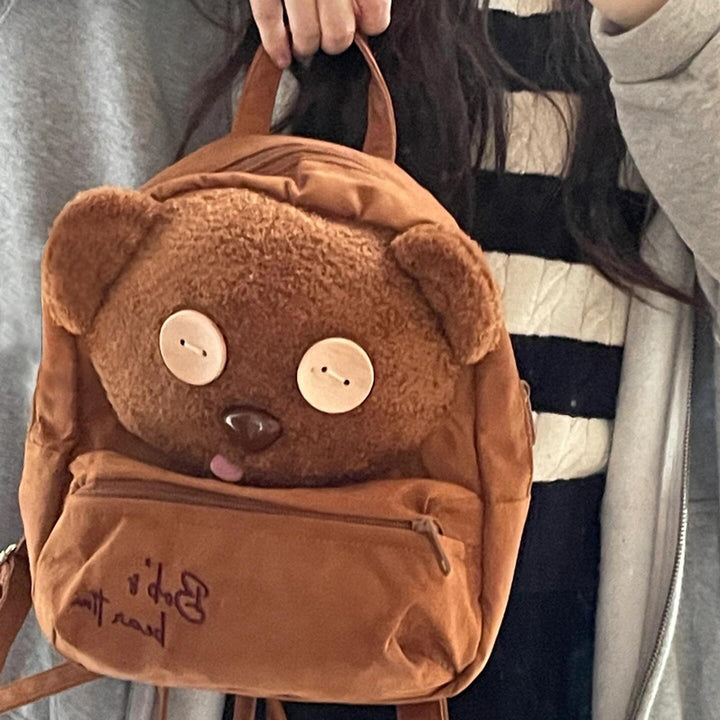 Plush Bear-Shaped School Backpack Bowlift