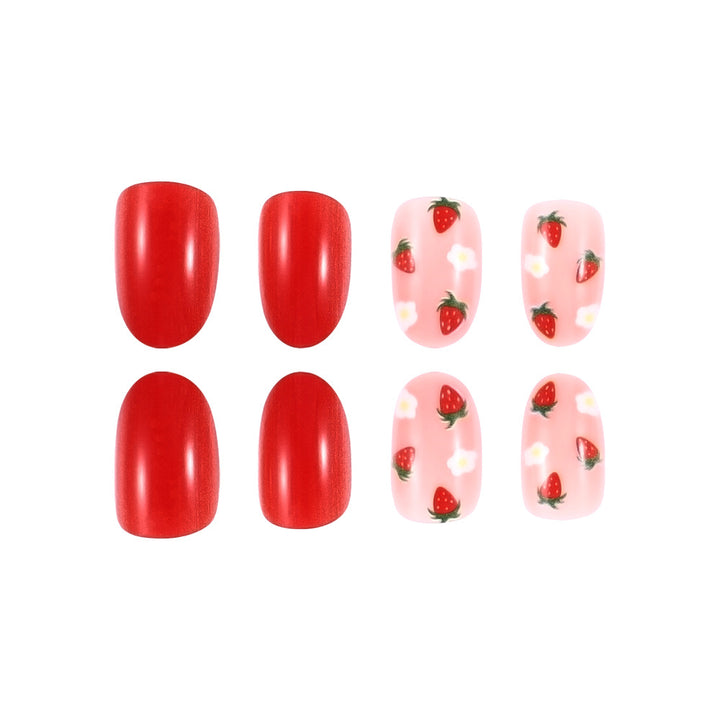 Strawberry-Themed Decorative Nail Art Bowlift