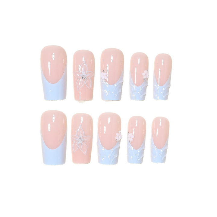 3D Floral Decorative Press-On Nail Art Bowlift