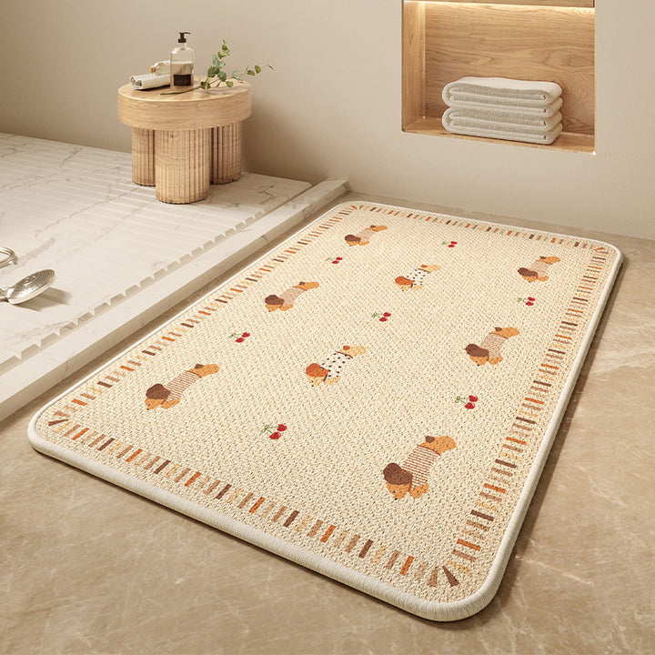 Cartoon Dog-Themed Bath Mat Bowlift