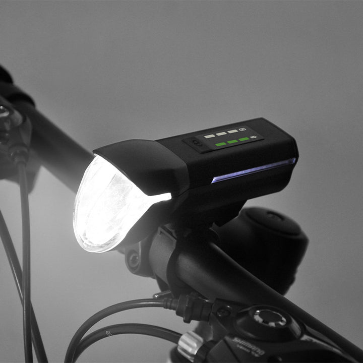 Rechargeable LED Bike Headlight with Wide-Beam Lens and Quick-Release Handlebar Mount Bowlift