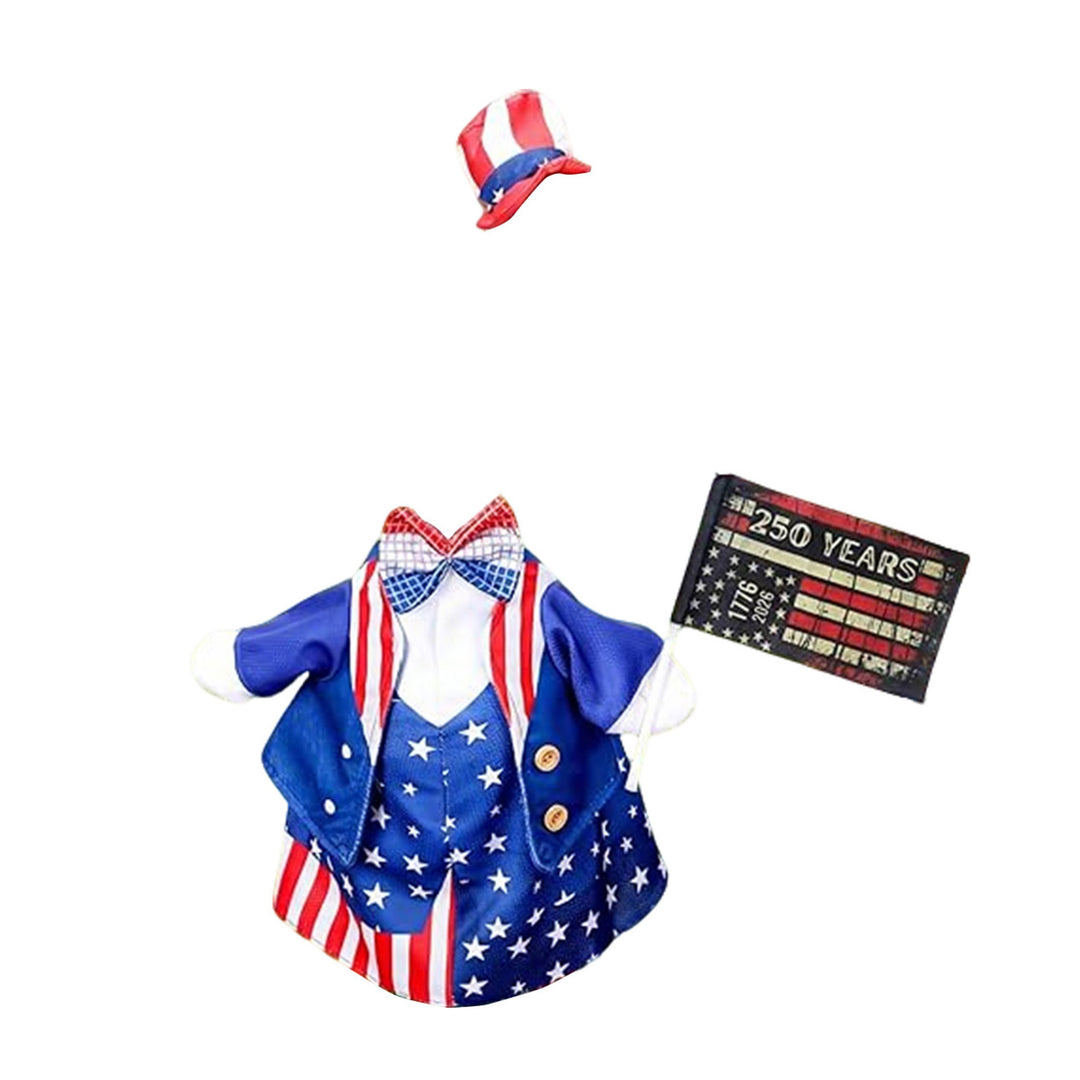 Unisex decorative fabric gander with patriotic costume and removable top hat Bowlift