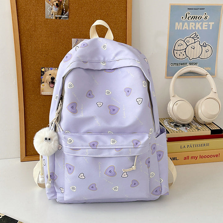 Playful Heart-Patterned Backpack