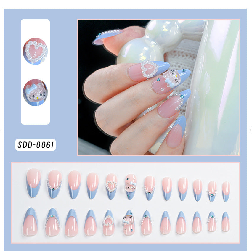 Artistic Press-On Nail Set Bowlift