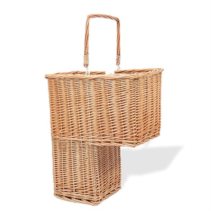 Collapsible Storage Basket with Leather Handles Bowlift