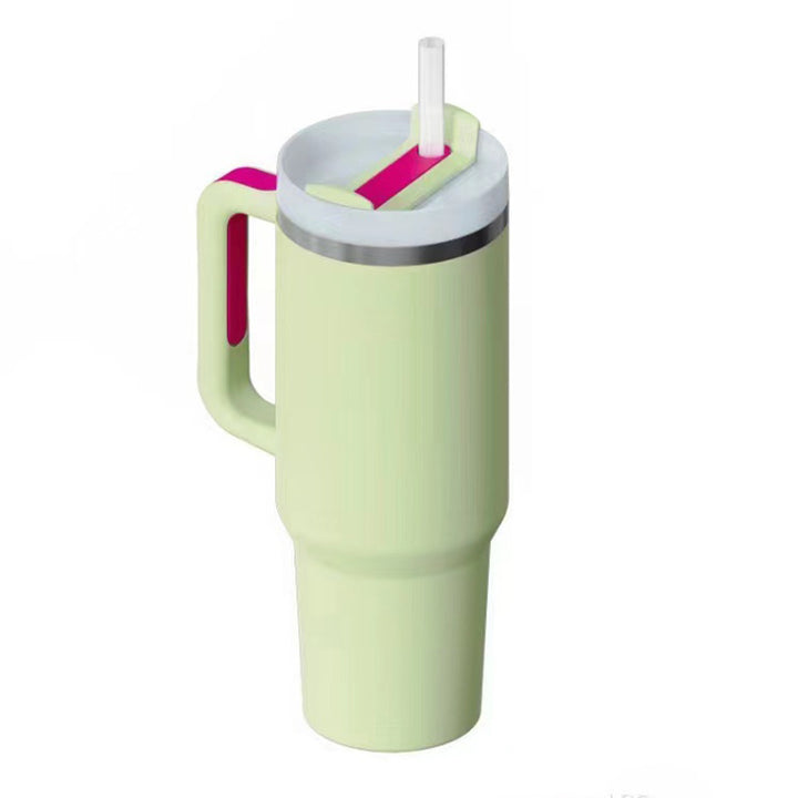 Women insulated thermal mug with leak-proof lid and integrated straw Bowlift