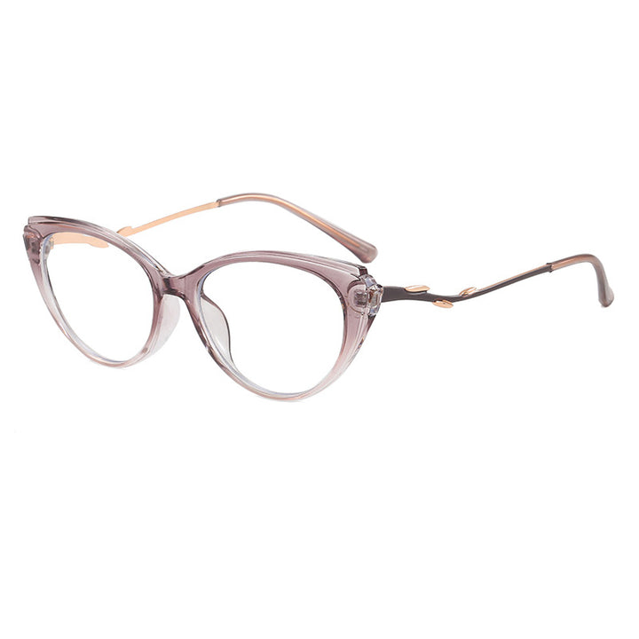 Fashionable Cat-Eye Glasses with Filigree Design Bowlift