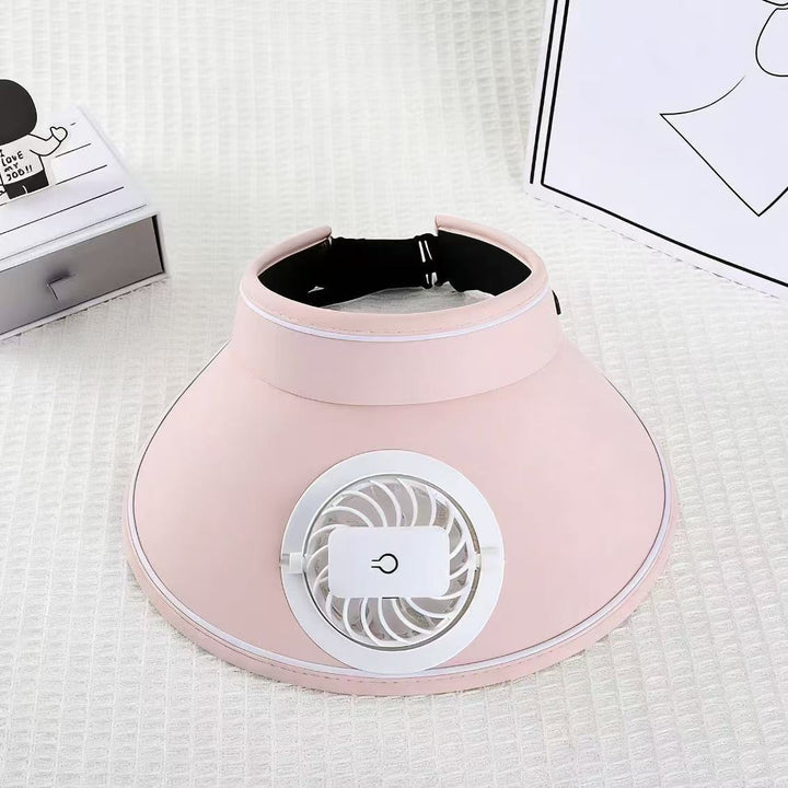 visor with detachable USB fan, adjustable headband and breathable UV protection Bowlift