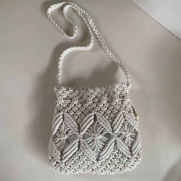 Macrame Crossbody Bag with Detail-Loving Pattern Bowlift