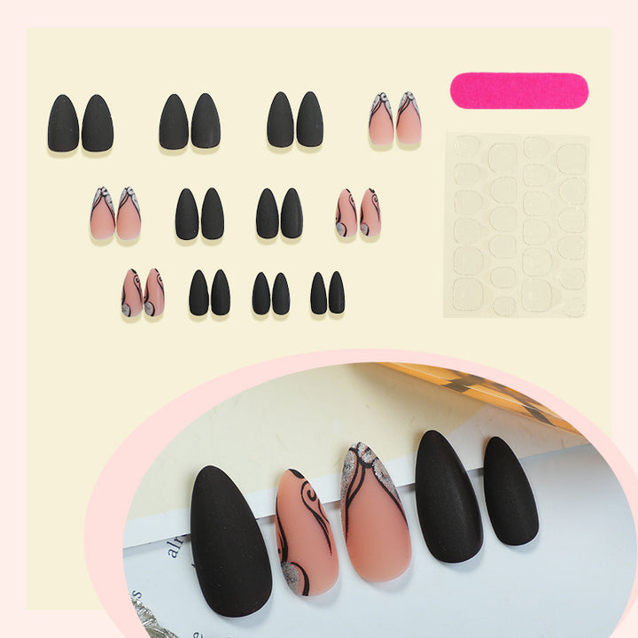 Elegant Matte Press-On Nail Set Bowlift
