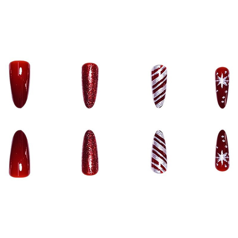 Festive Holiday Stiletto Nail Art Bowlift