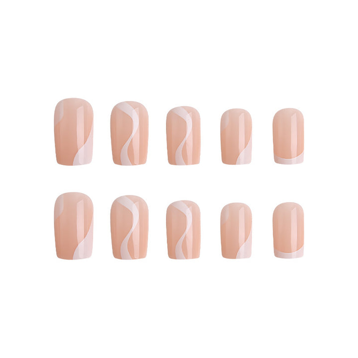 Natural artificial nails with elegant French design Bowlift