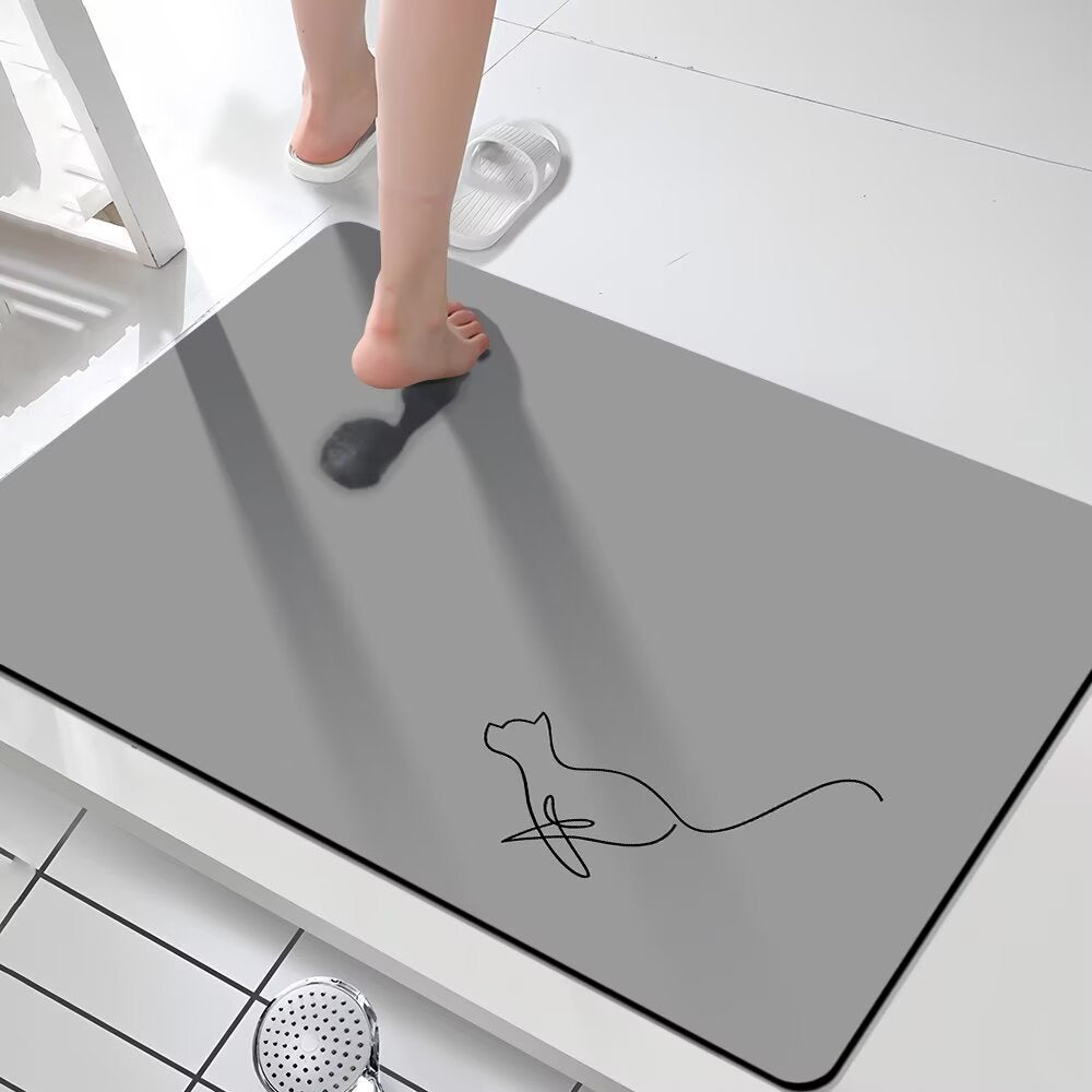 Cute Cat-Themed Non-Slip Bathroom Mat