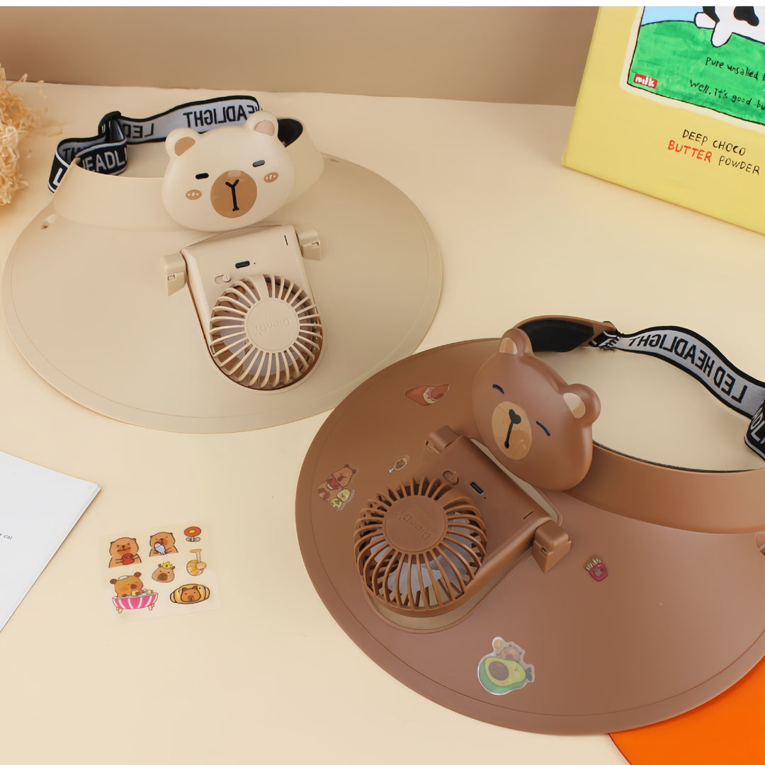 Ladies Portable Humorous Fan with Cute Animal Design Bowlift