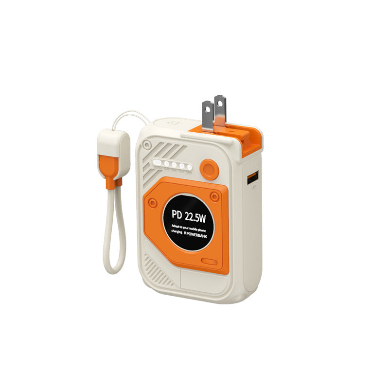 Portable power bank with multifunctional integrated charging cable Bowlift