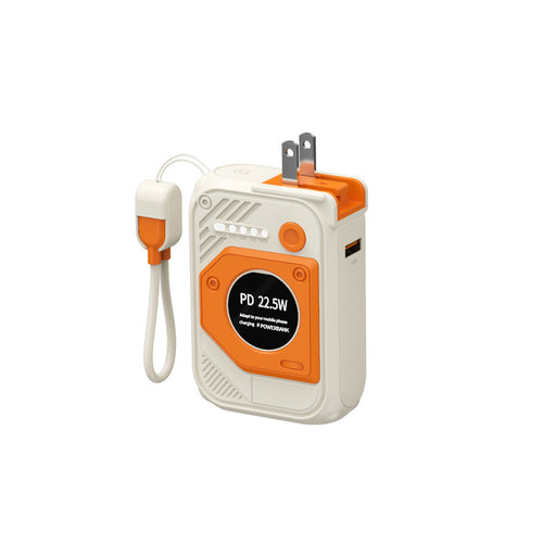 Portable power bank with multifunctional integrated charging cable Bowlift