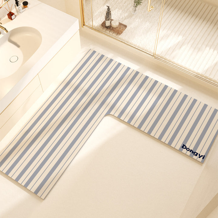 L-Shaped Soft Bath Mat Bowlift