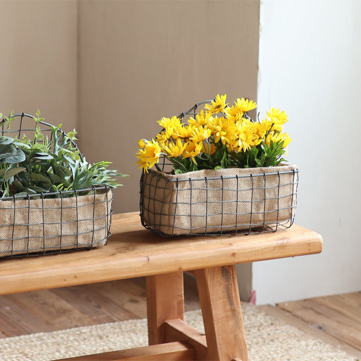 Decorative wire basket with jute bag Bowlift