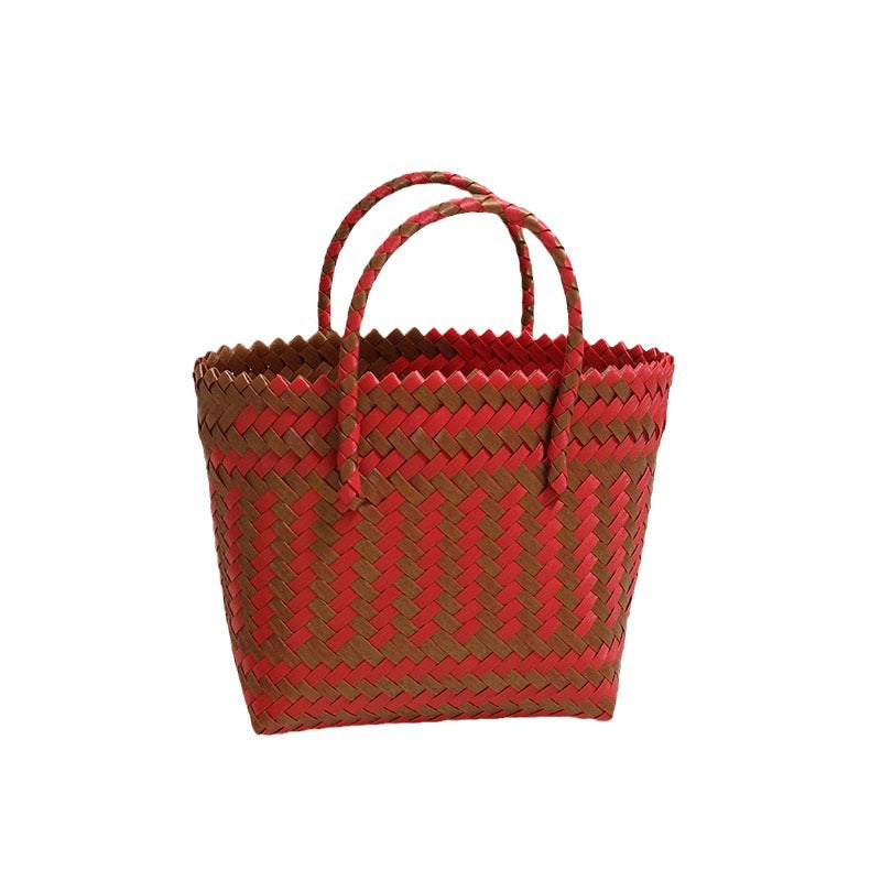 Braided Tote Bag in Rustic Design Bowlift