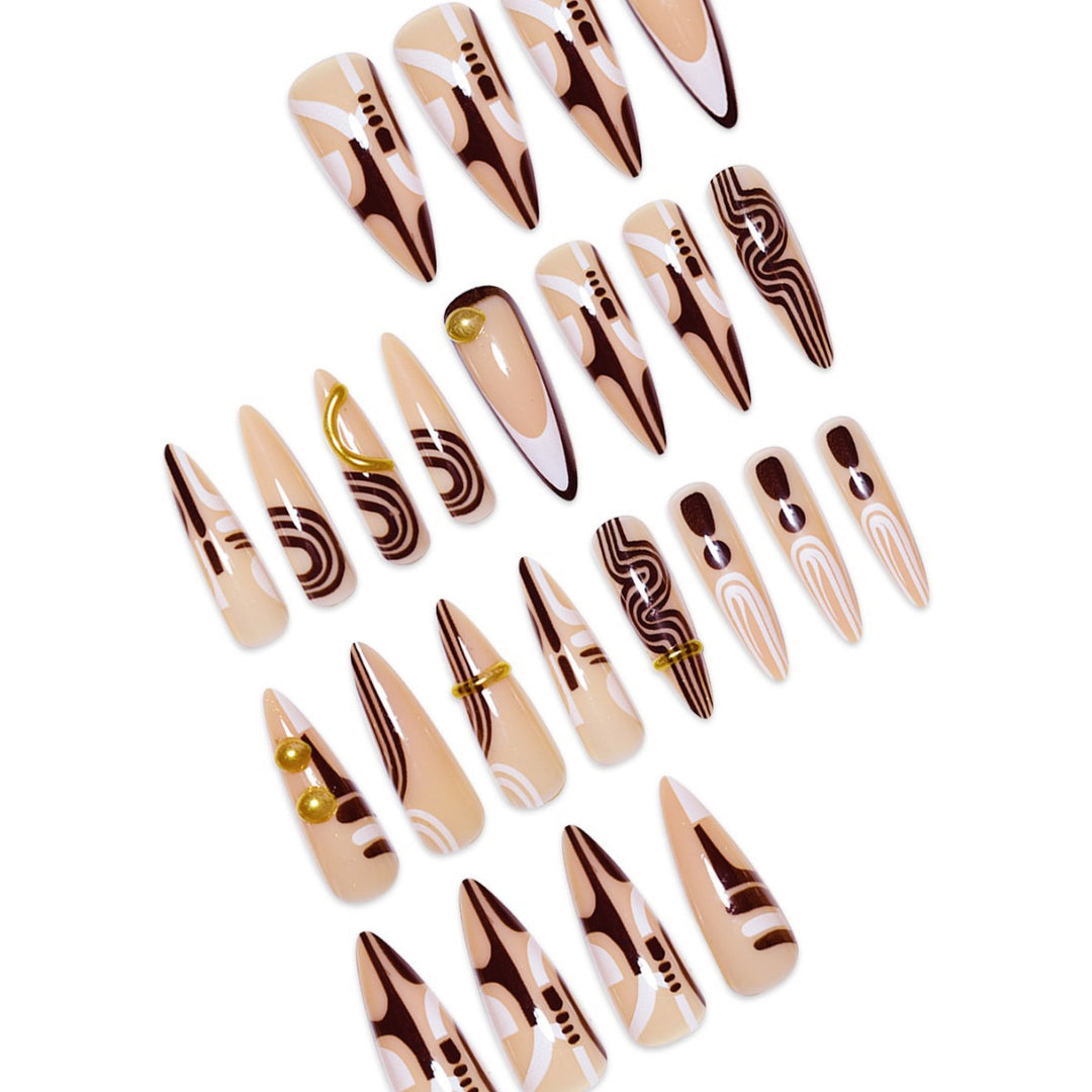 Decorative Stiletto Press-On Nail Art Extensions Bowlift