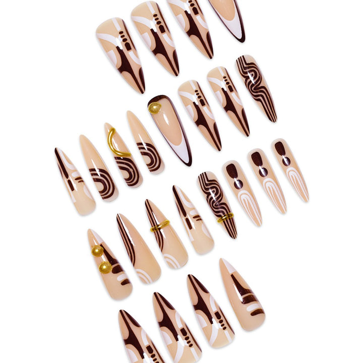 Decorative Stiletto Press-On Nail Art Extensions Bowlift
