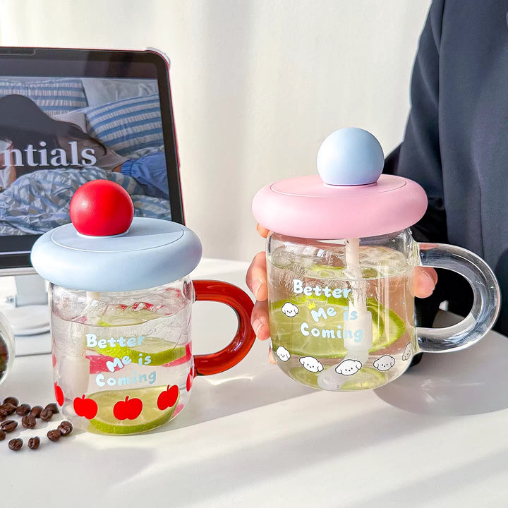 Ladies drinking glass with silicone lid Bowlift