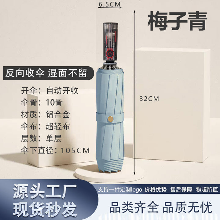Women's Automatic Windproof Folding Umbrella Bowlift