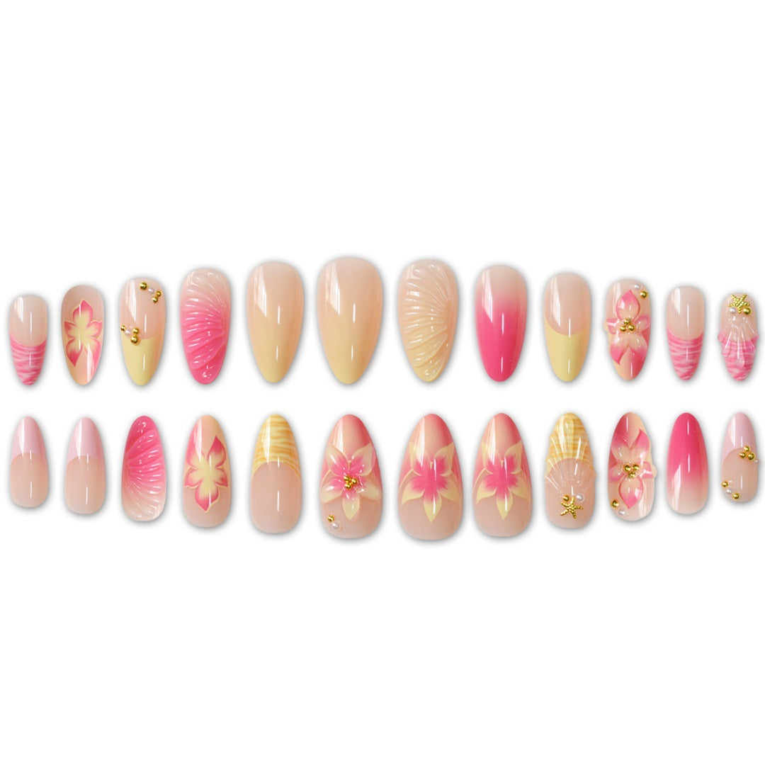 Artistic 3D Shell Press-On Nail Set Bowlift
