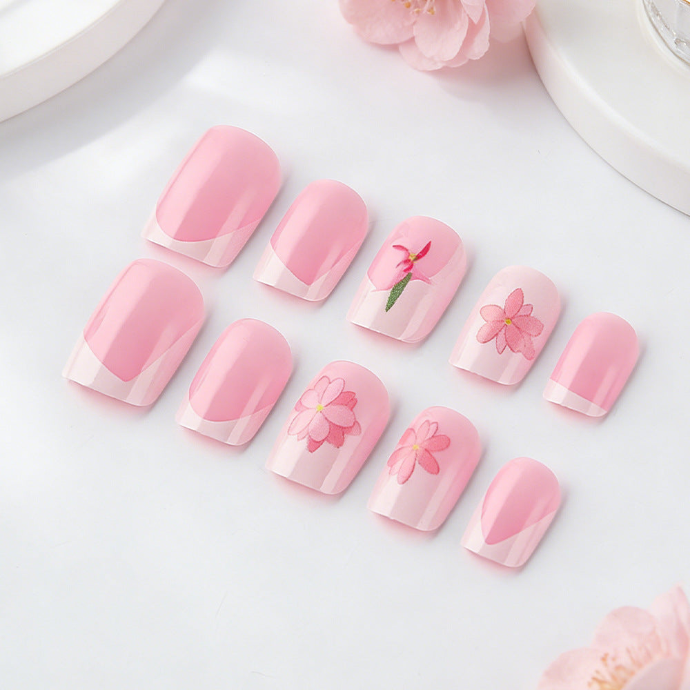 Floral Design Press-On Nail Art Bowlift