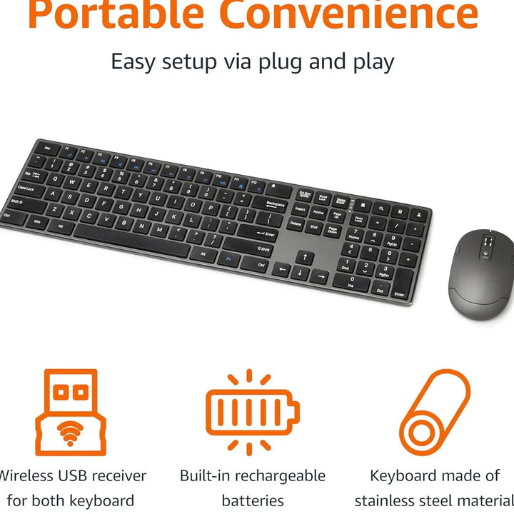 Ergonomic Wireless Keyboard and Mouse Set Bowlift