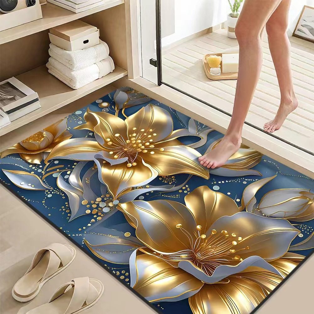 Elegant Lotus Flower Bath Mat Bowlift