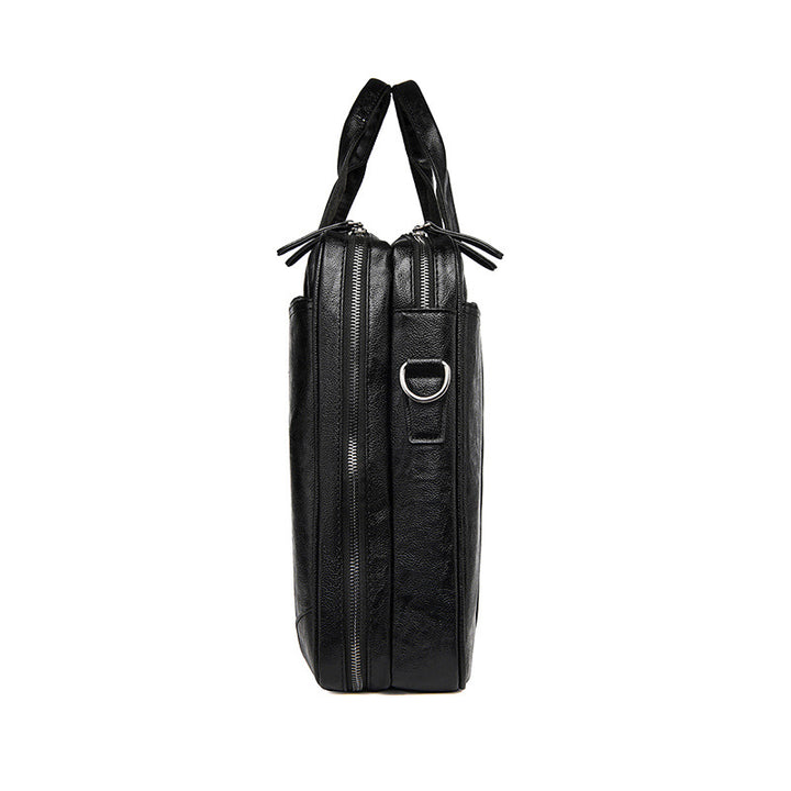Classic Leather Business Laptop Briefcase Bowlift