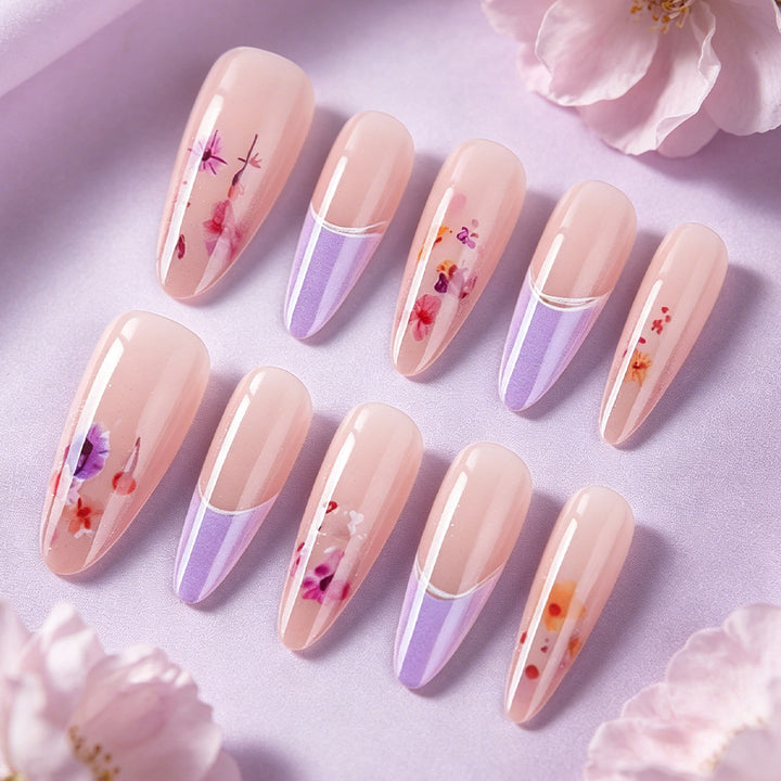 Floral Wedding Press-On Nails Bowlift