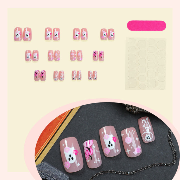 Acrylic nail set with creative animal and flower designs Bowlift