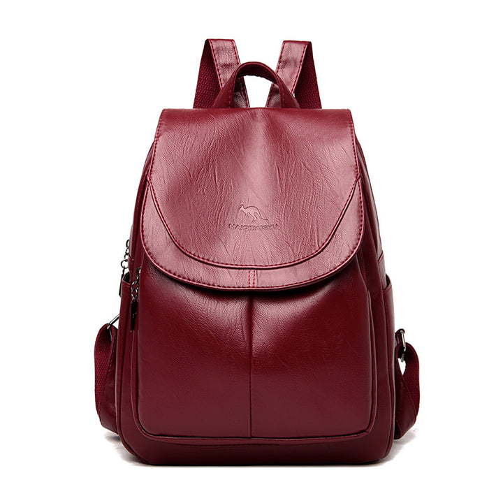 Sleek Textured Leather Backpack