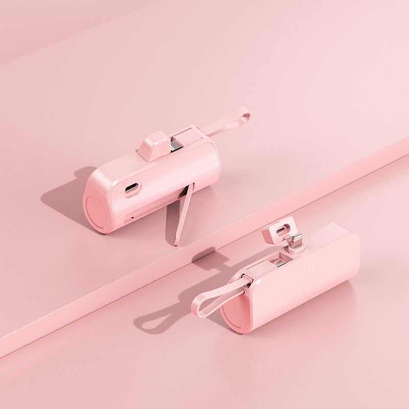 Portable power bank with integrated multifunctional charging cable system Bowlift