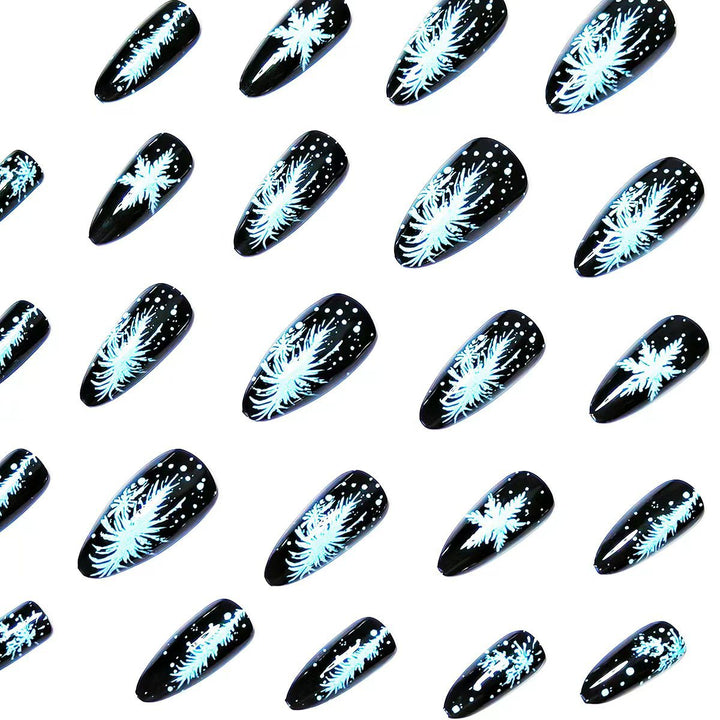 Elegant Artificial Nails with Snowflake Design Bowlift