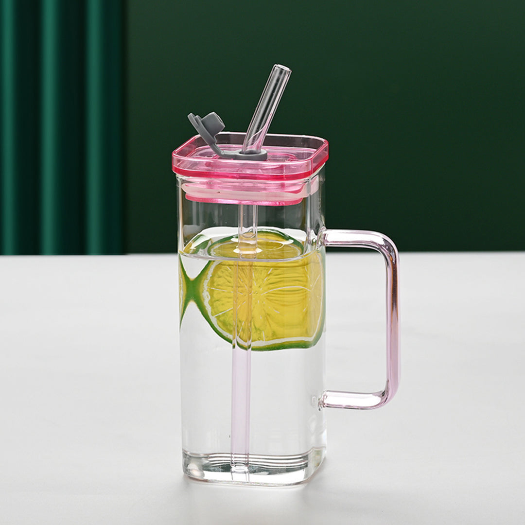 Women's drinking container with innovative lid system and integrated straw Bowlift