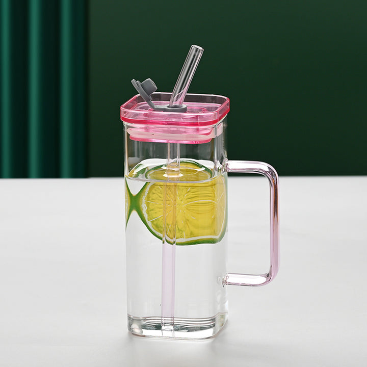 Women's drinking container with innovative lid system and integrated straw Bowlift