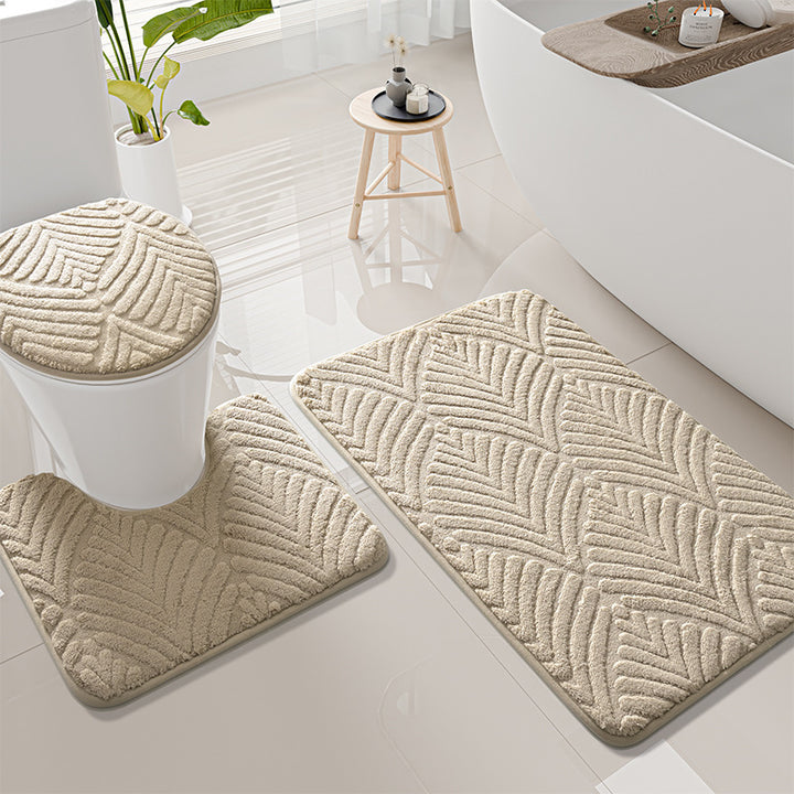 Textured Bathroom Mat Set