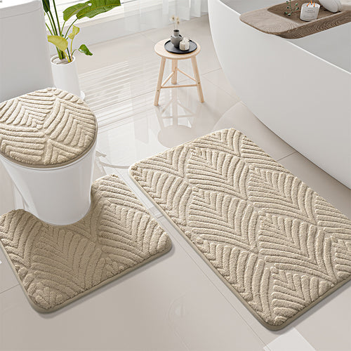 Textured Bathroom Mat Set