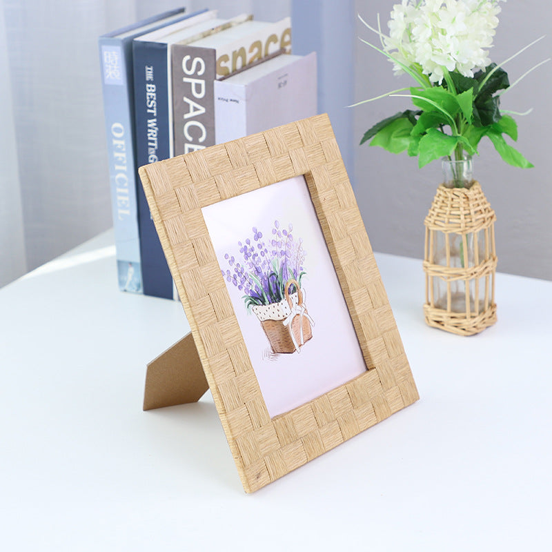 Rustic Frame Made of Woven Rattan Bowlift