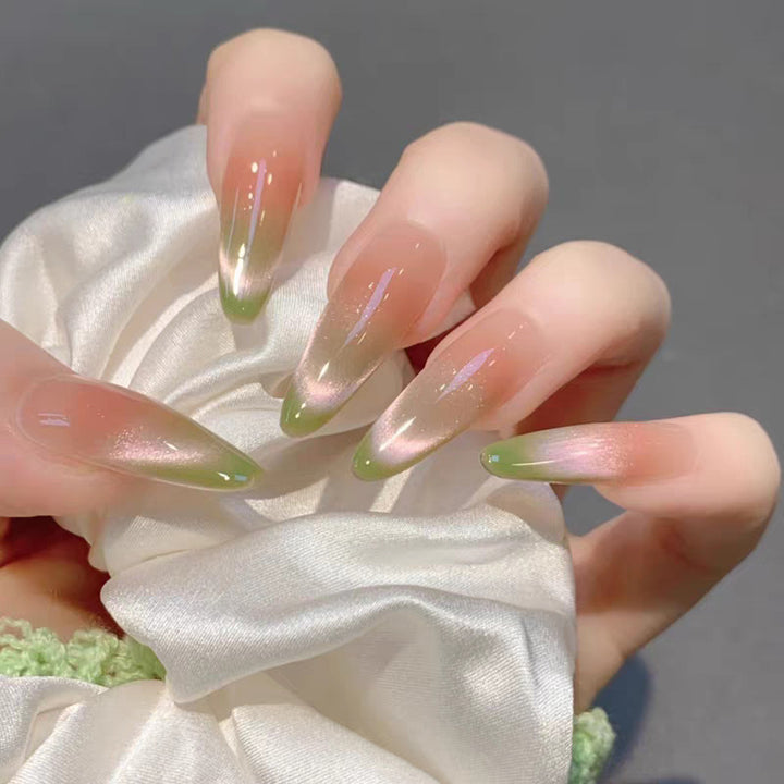 Artistic Press-On Nails with Ombre Finish and Elegant Design Bowlift