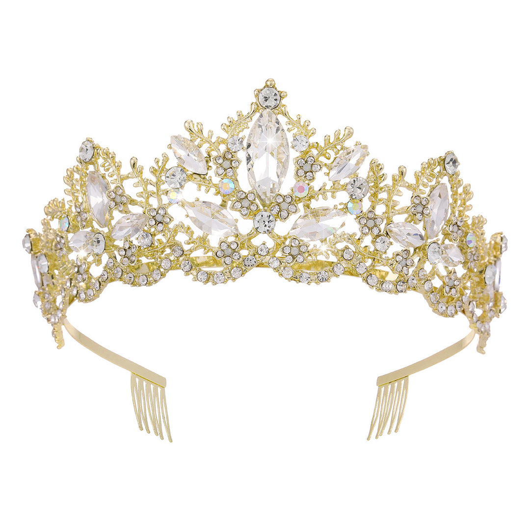Ladies Glamorous Tiara with Sparkling Crystal Decorations Bowlift