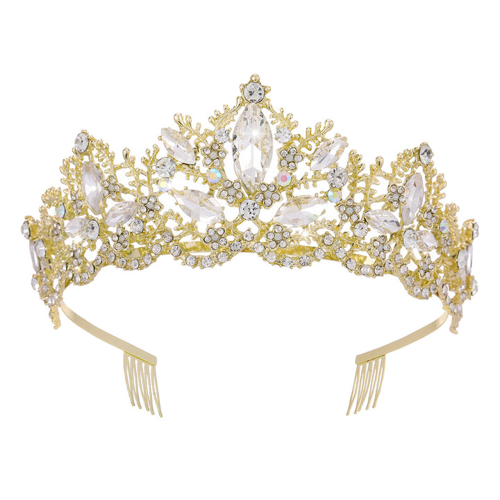 Ladies Glamorous Tiara with Sparkling Crystal Decorations Bowlift