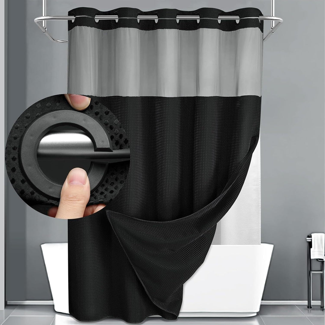 Textured Weave Shower Curtain Bowlift