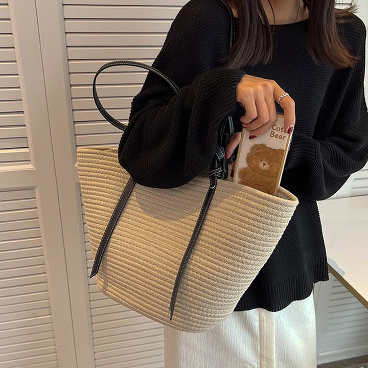 Elegant Shopper Bag with Texture Bowlift