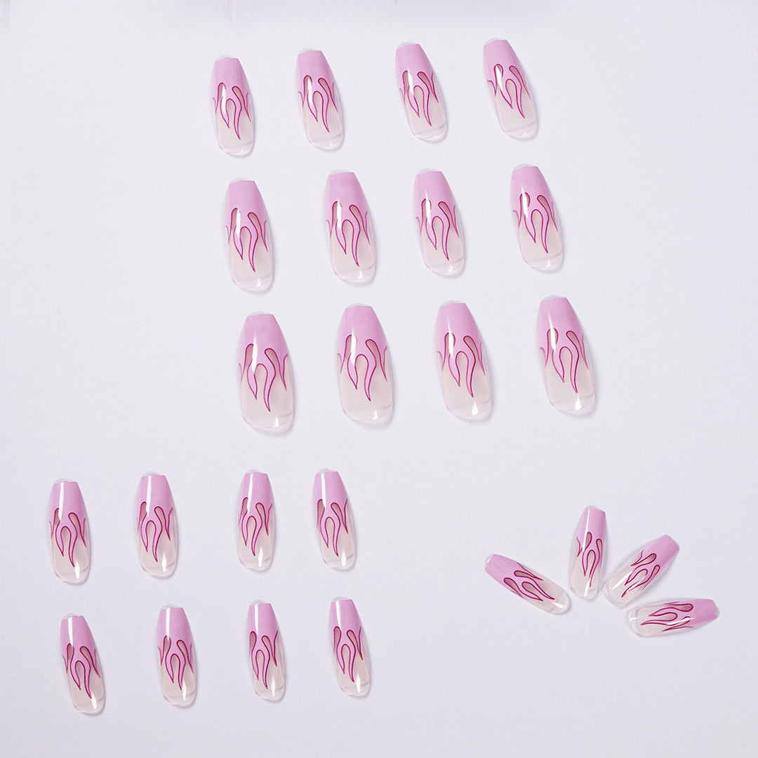 Flame design artificial nails Bowlift