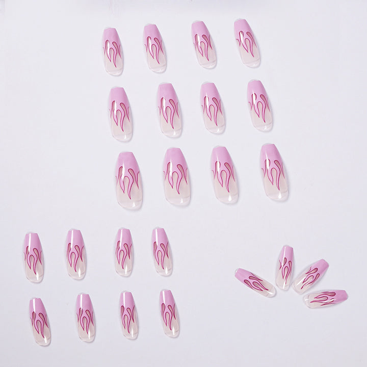 Flame design artificial nails Bowlift