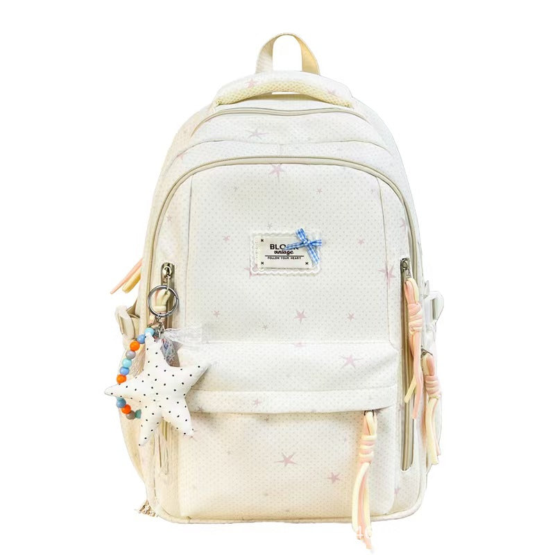Star-Embellished Multi-Pocket Backpack Bowlift